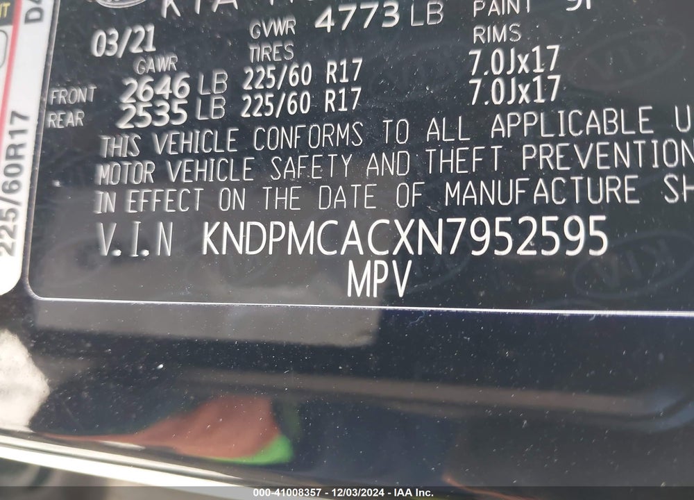 2022 KIA SPORTAGE LX VIN: KNDPMCACXN7952595