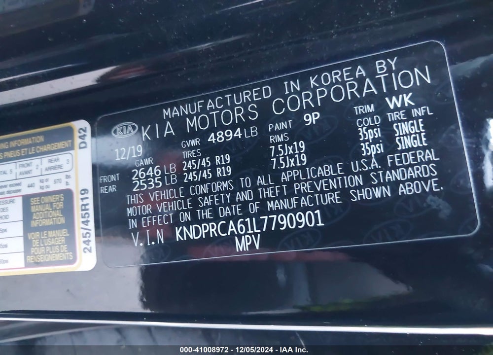 2020 KIA SPORTAGE SX TURBO VIN: KNDPRCA61L7790901