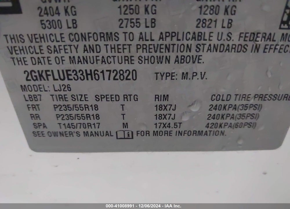 2017 GMC TERRAIN SLT VIN: 2GKFLUE33H6172820