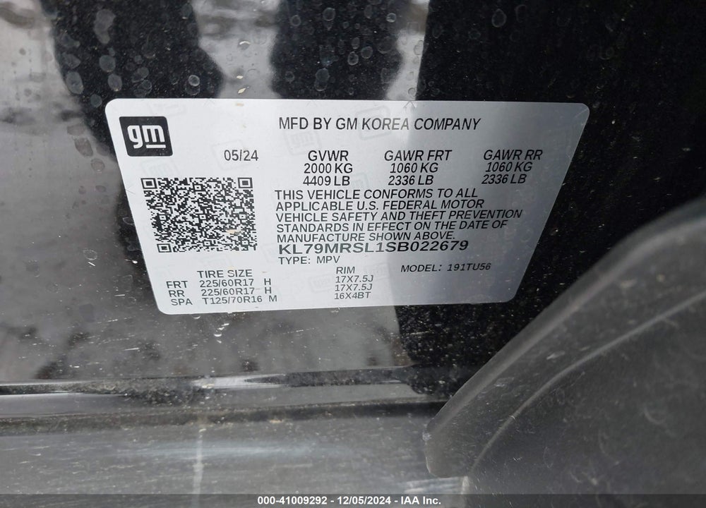 2025 CHEVROLET TRAILBLAZER AWD LT VIN: KL79MRSL1SB022679