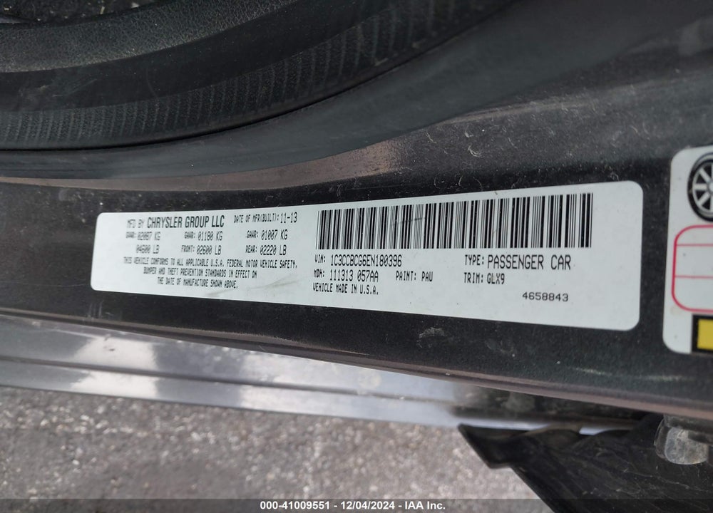 2014 CHRYSLER 200 VIN: 1C3CCBCG6EN180396
