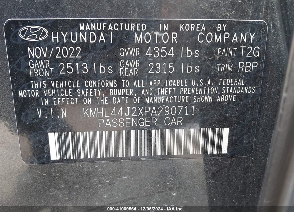 2023 HYUNDAI SONATA VIN: KMHL44J2XPA290711