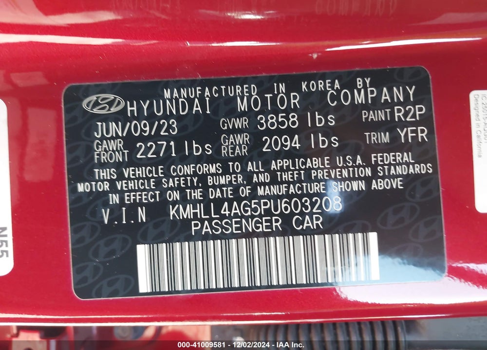 2023 HYUNDAI ELANTRA SE VIN: KMHLL4AG5PU603208