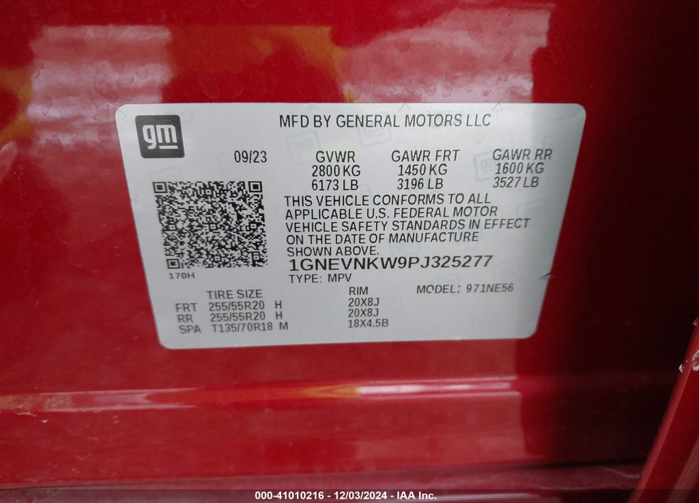 2023 CHEVROLET TRAVERSE AWD HIGH COUNTRY VIN: 1GNEVNKW9PJ325277