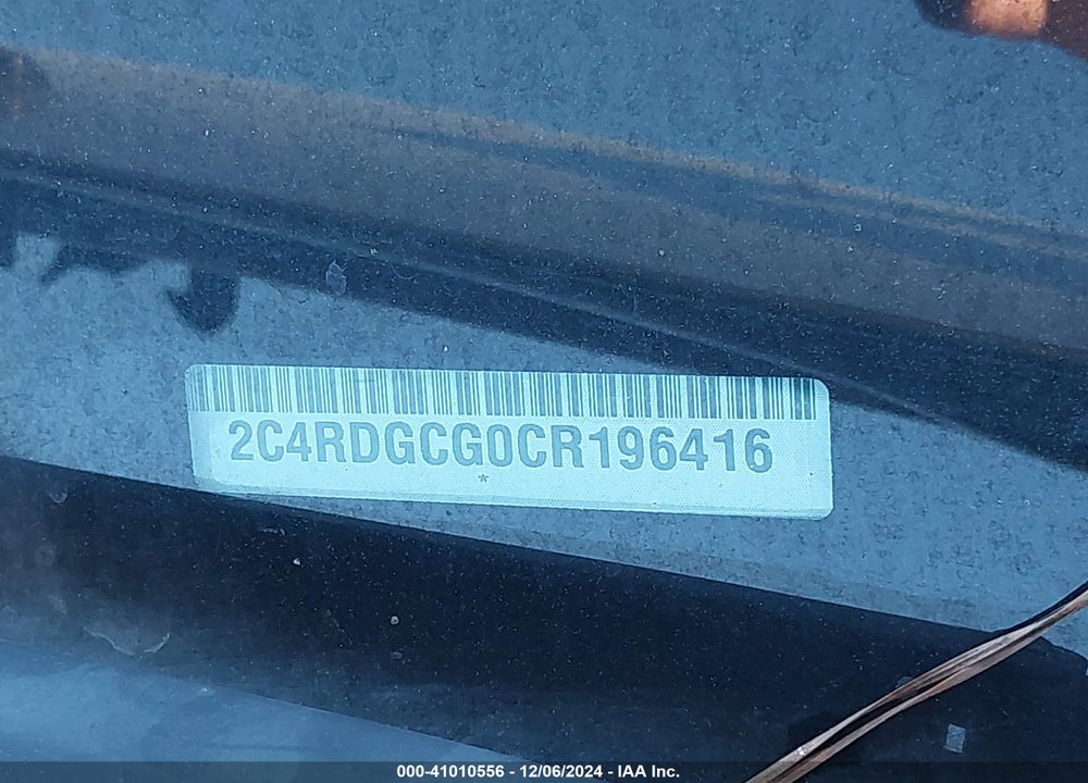 2012 DODGE GRAND CARAVAN SXT VIN: 2C4RDGCG0CR196416