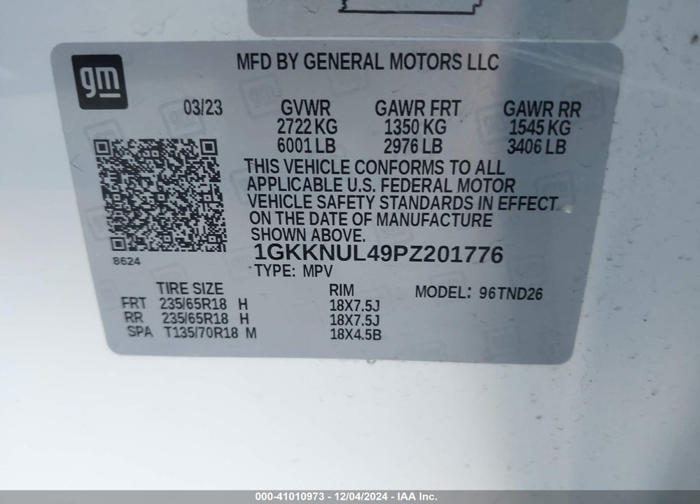 2023 GMC ACADIA AWD SLT VIN: 1GKKNUL49PZ201776