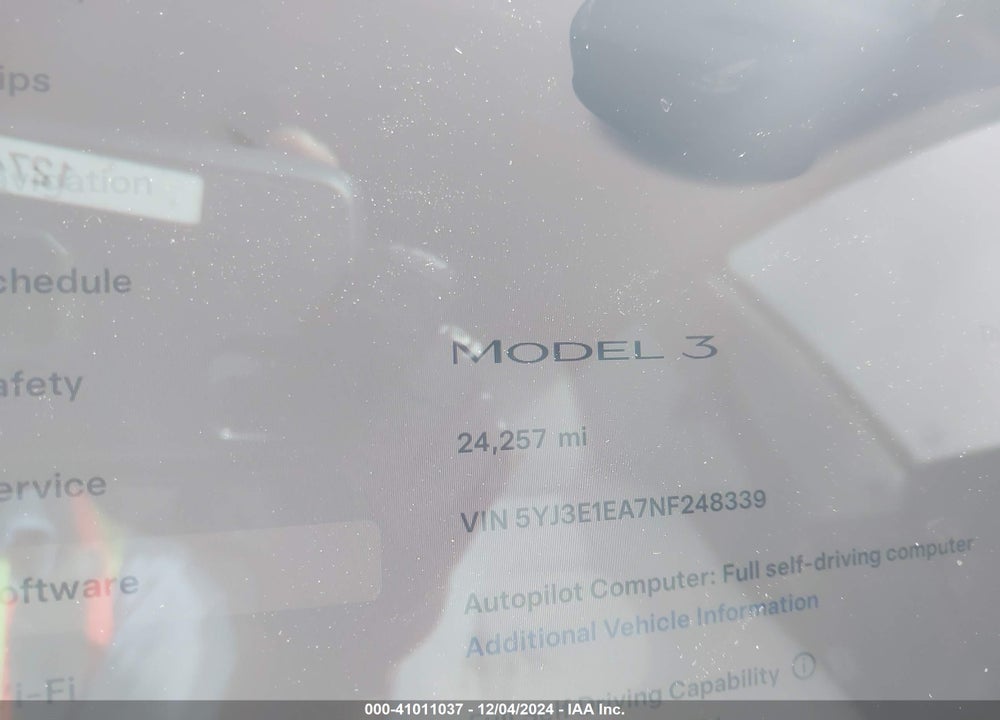 2022 TESLA MODEL 3 REAR-WHEEL DRIVE VIN: 5YJ3E1EA7NF248339
