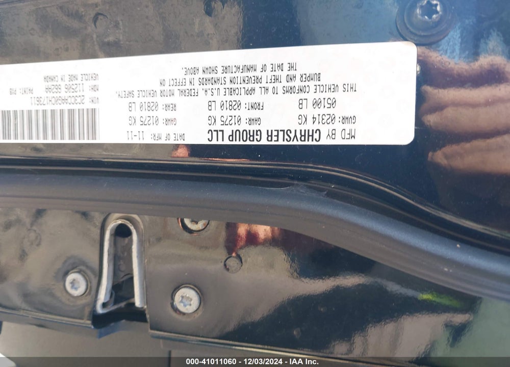 2012 CHRYSLER 300 VIN: 2C3CCAAG0CH173611