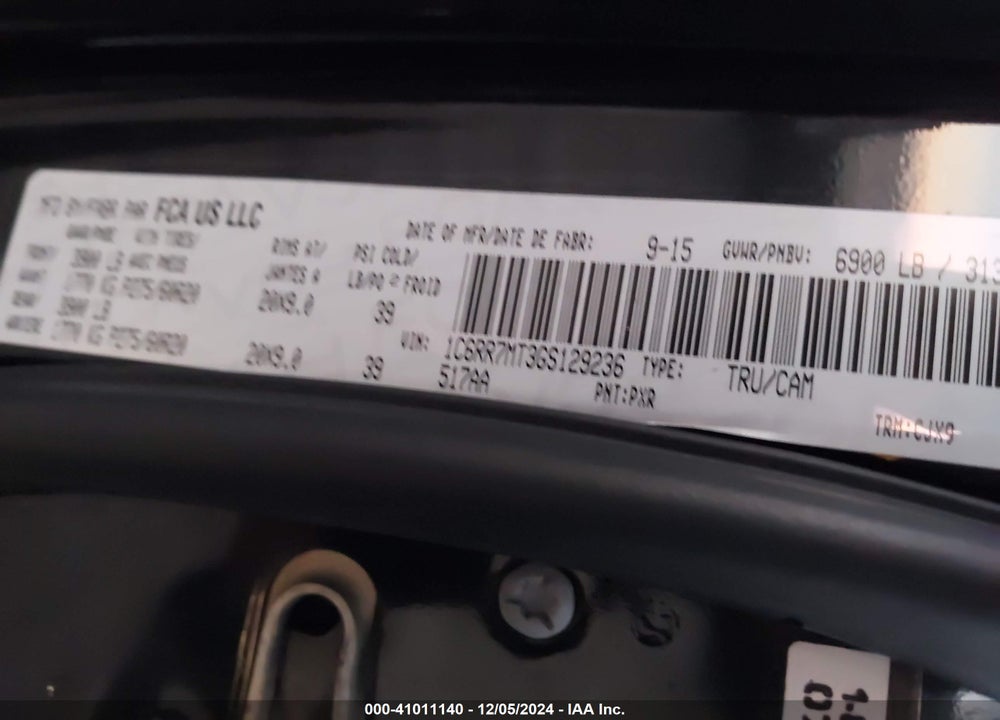 2016 RAM 1500 SPORT VIN: 1C6RR7MT3GS129236