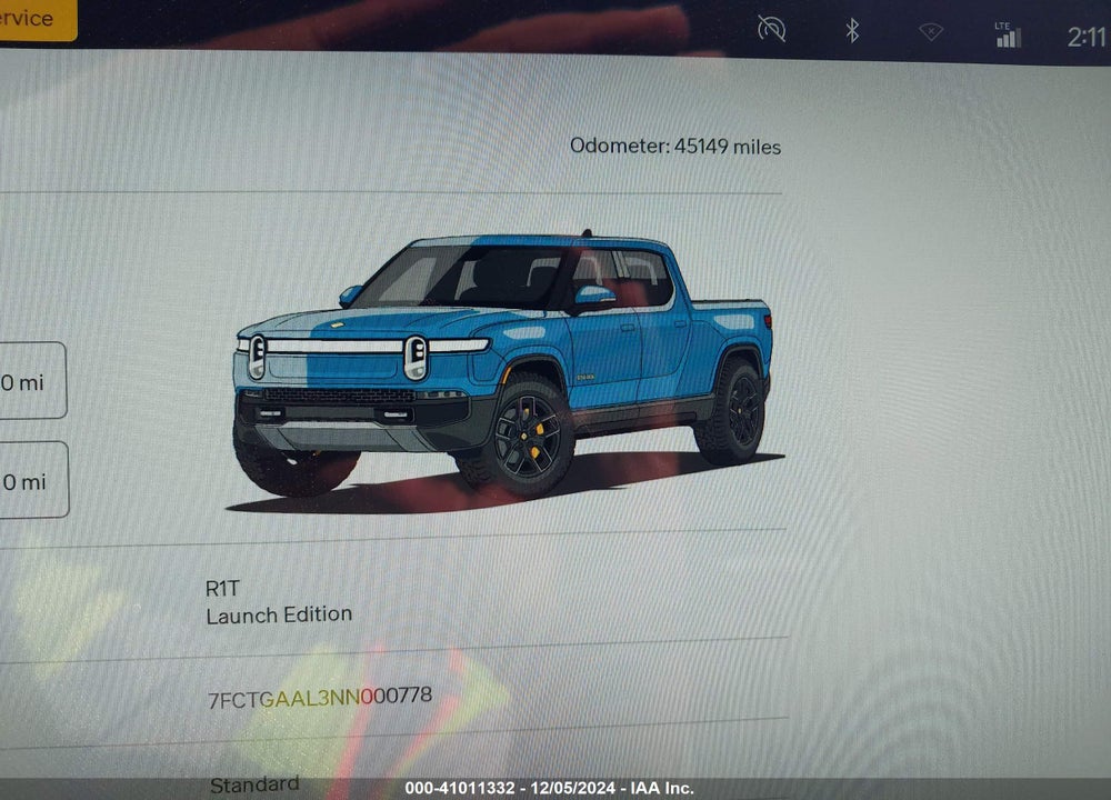 2022 RIVIAN R1T LAUNCH EDITION VIN: 7FCTGAAL3NN000778