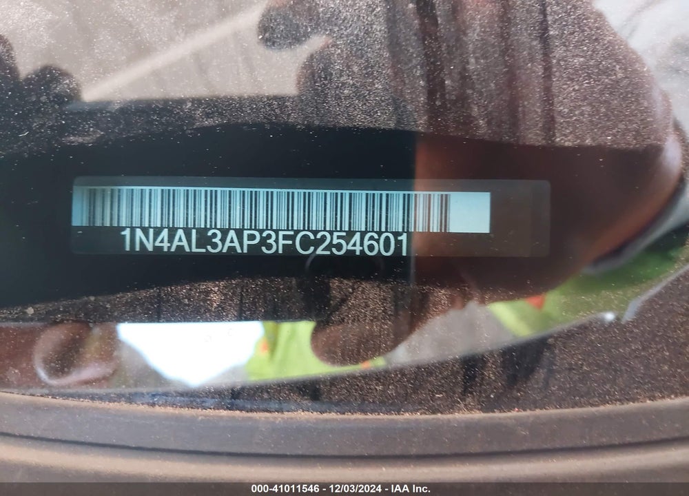 2015 NISSAN ALTIMA 2.5 SV VIN: 1N4AL3AP3FC254601