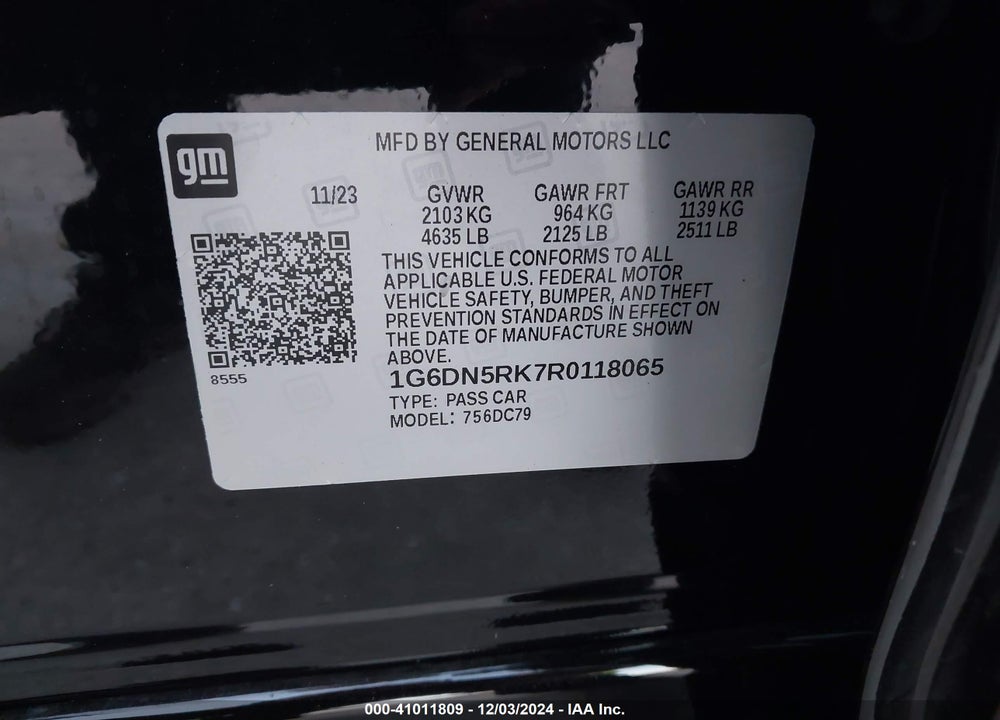 2024 CADILLAC CT5 PREMIUM LUXURY VIN: 1G6DN5RK7R0118065