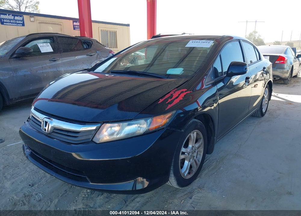 2012 HONDA CIVIC LX VIN: 19XFB2F59CE091431