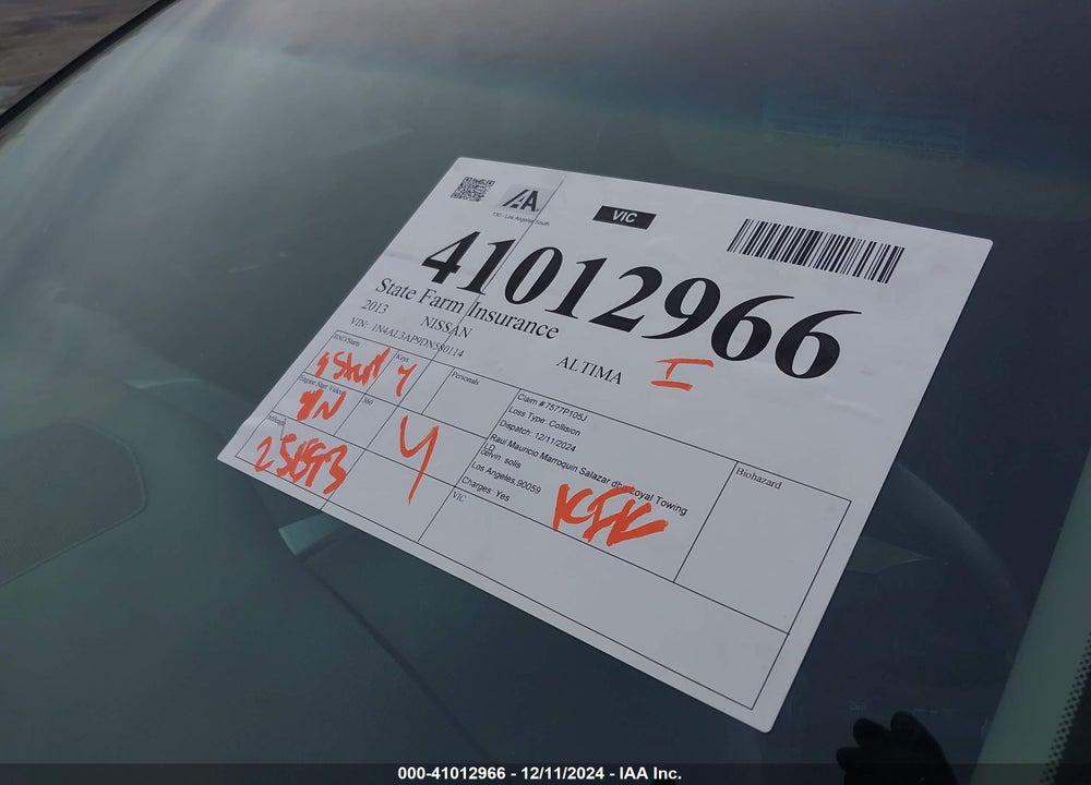 2013 NISSAN ALTIMA 2.5 SV VIN: 1N4AL3AP9DN580114