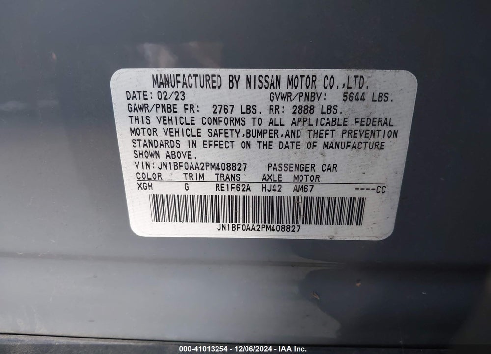 2023 NISSAN ARIYA VENTURE+ VIN: JN1BF0AA2PM408827
