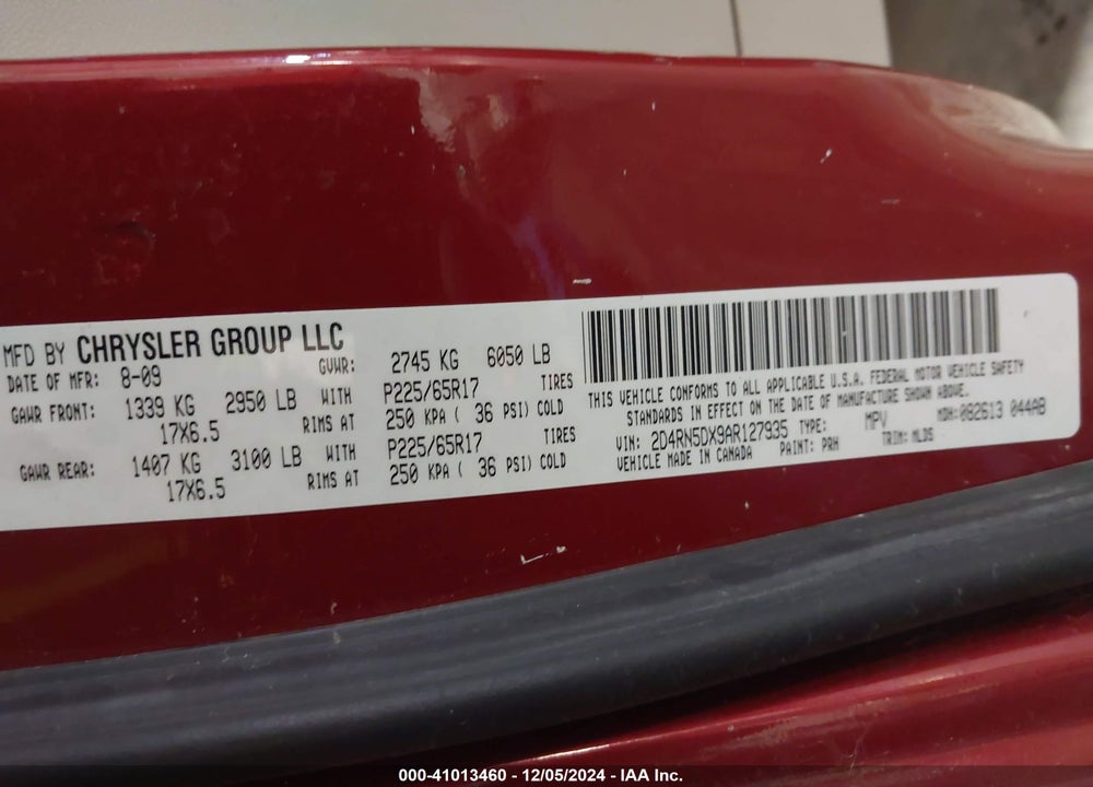 2010 DODGE GRAND CARAVAN SXT VIN: 2D4RN5DX9AR127935
