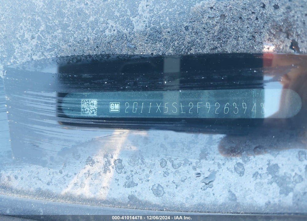 2015 CHEVROLET IMPALA VIN: 2G11X5SL2F9263943
