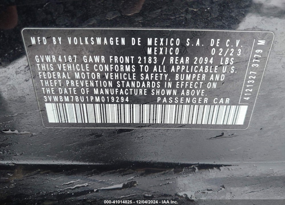 2023 VOLKSWAGEN JETTA 1.5T SPORT VIN: 3VWBM7BU1PM019294