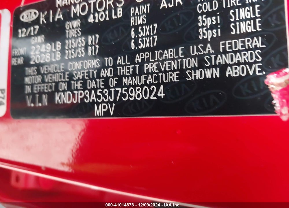 2018 KIA SOUL VIN: KNDJP3A53J7598024