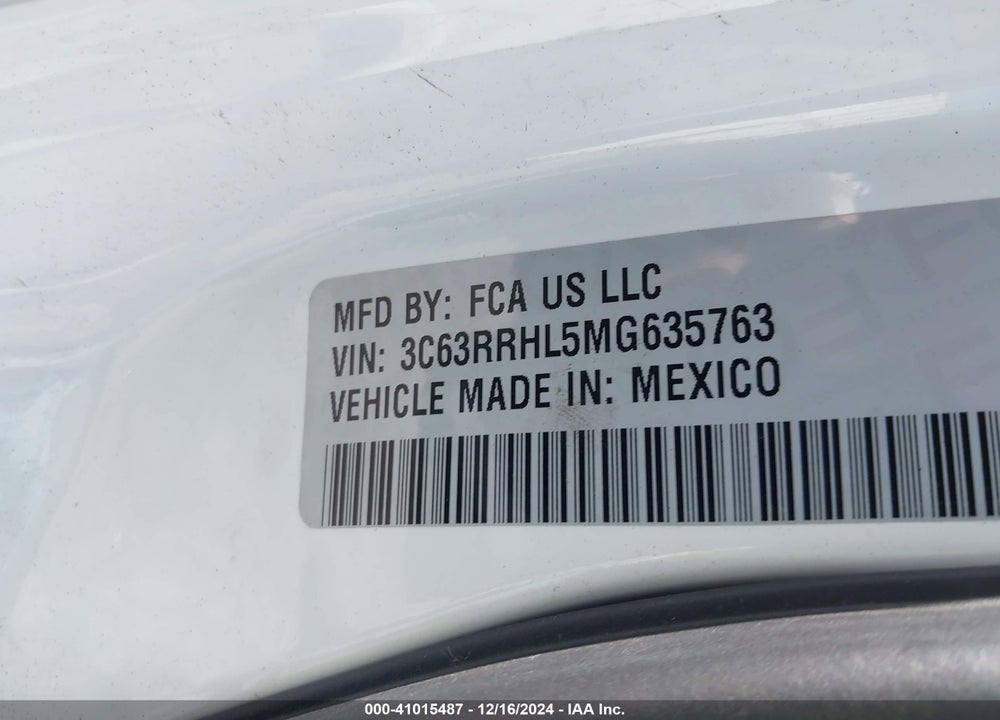 2021 RAM 3500 BIG HORN  4X4 8' BOX VIN: 3C63RRHL5MG635763