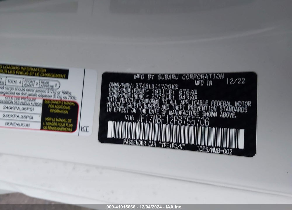 2023 TOYOTA GR86 VIN: JF1ZNBF12P8755706