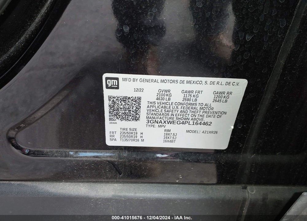 2023 CHEVROLET EQUINOX AWD RS VIN: 3GNAXWEG4PL164462