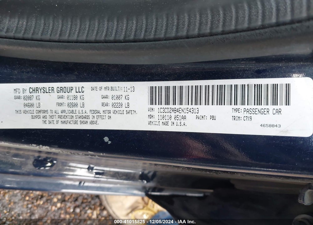 2014 DODGE AVENGER SE VIN: 1C3CDZAB4EN154313