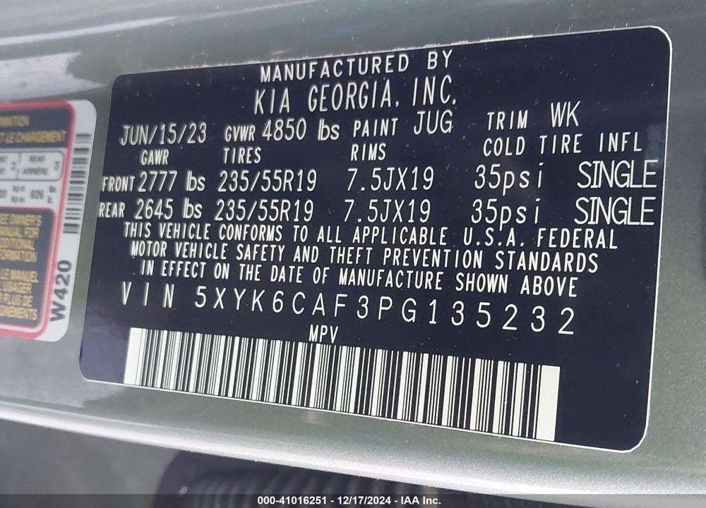 2023 KIA SPORTAGE X LINE VIN: 5XYK6CAF3PG135232