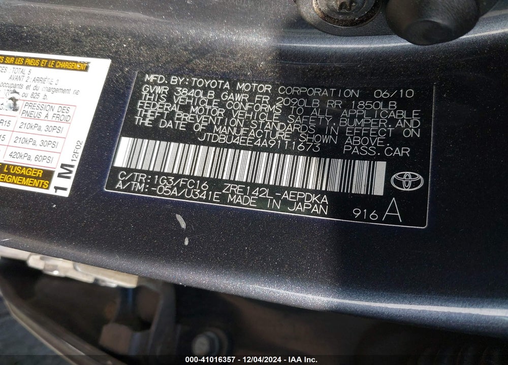 2010 TOYOTA COROLLA LE VIN: JTDBU4EE4A9111673