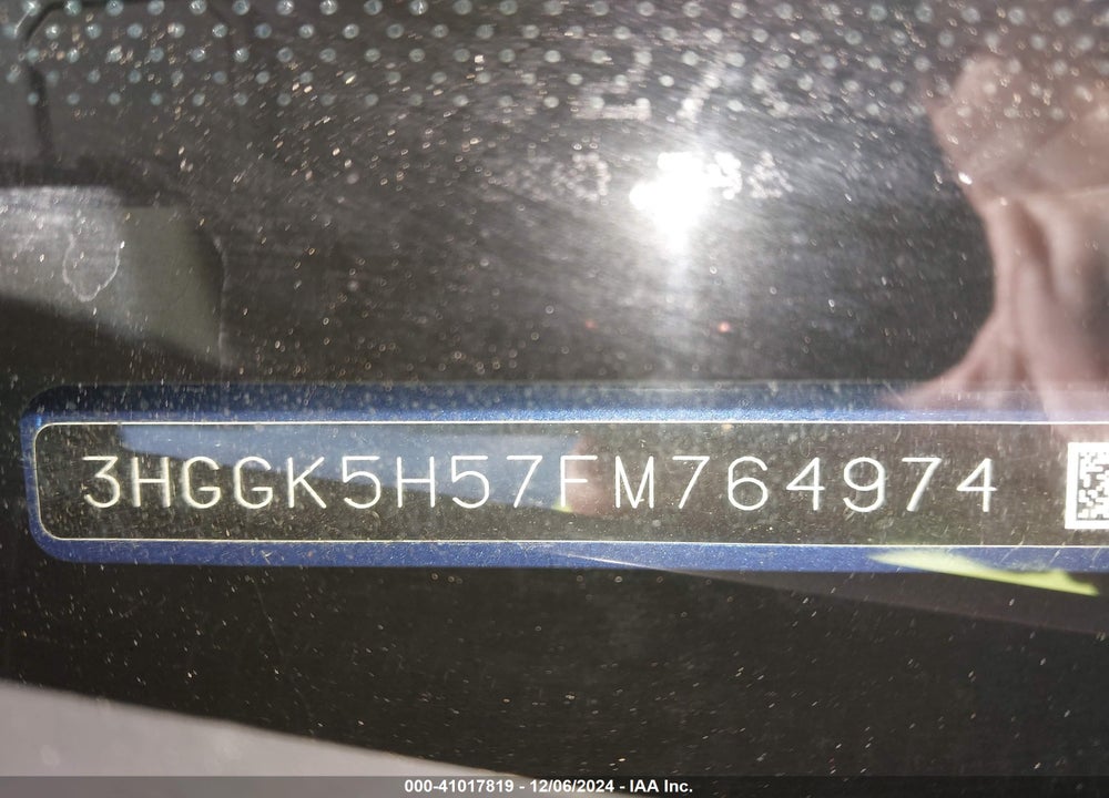 2015 HONDA FIT VIN: 3HGGK5H57FM764974