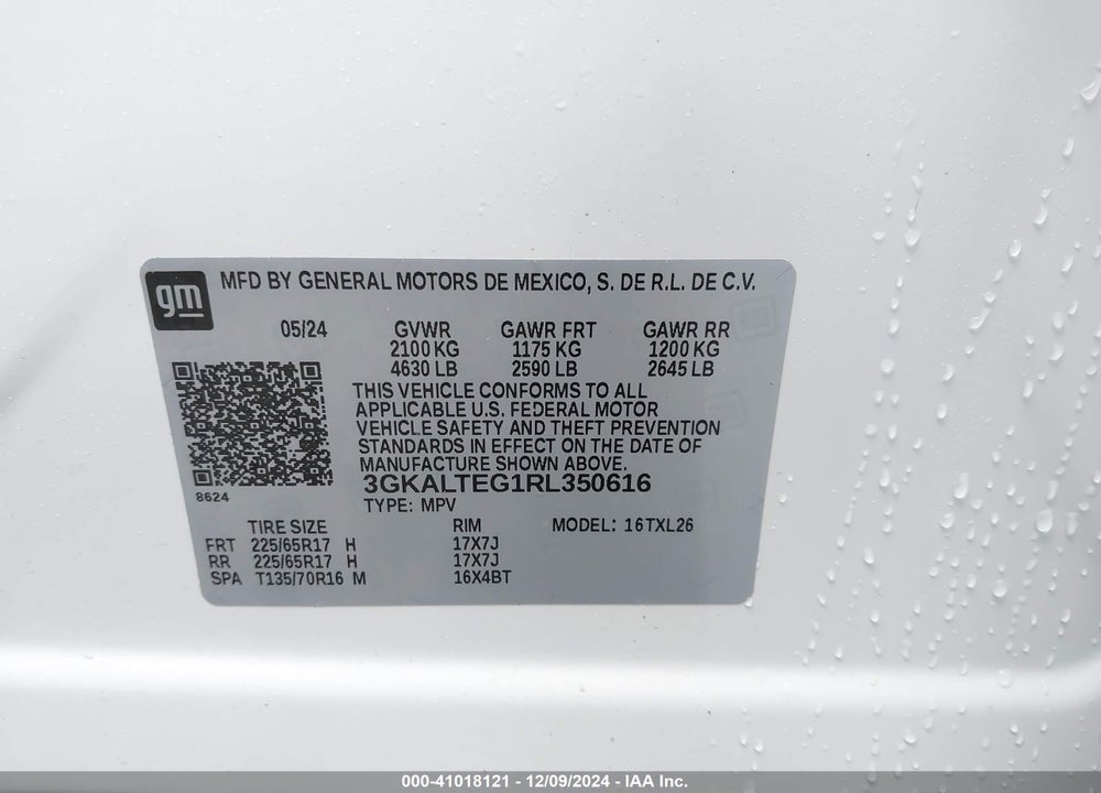2024 GMC TERRAIN AWD SLE VIN: 3GKALTEG1RL350616