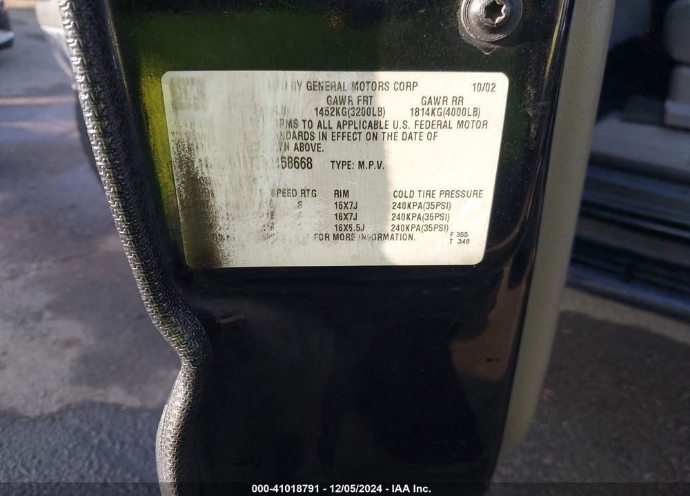 2003 CHEVROLET TAHOE LT VIN: 1GNEC13T33J158668