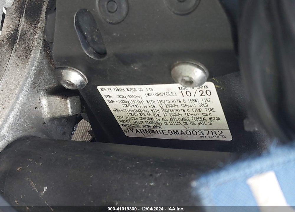 2021 YAMAHA MTN1000 VIN: JYARN48E9MA003782