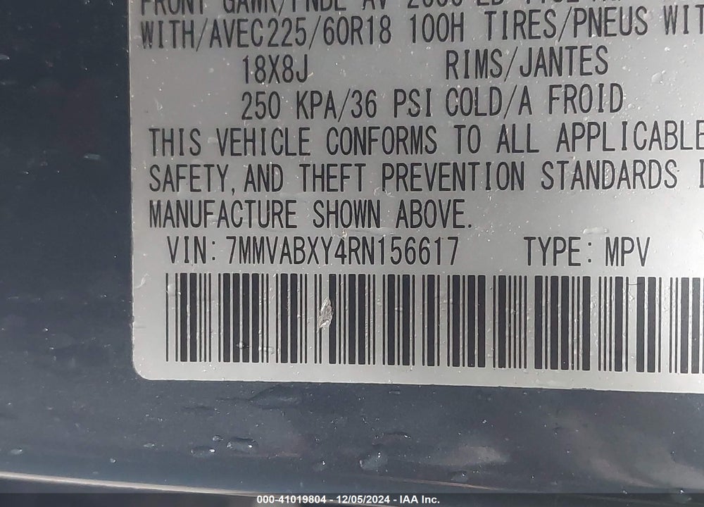 2024 MAZDA CX-50 2.5 TURBO MERIDIAN EDITION VIN: 7MMVABXY4RN156617