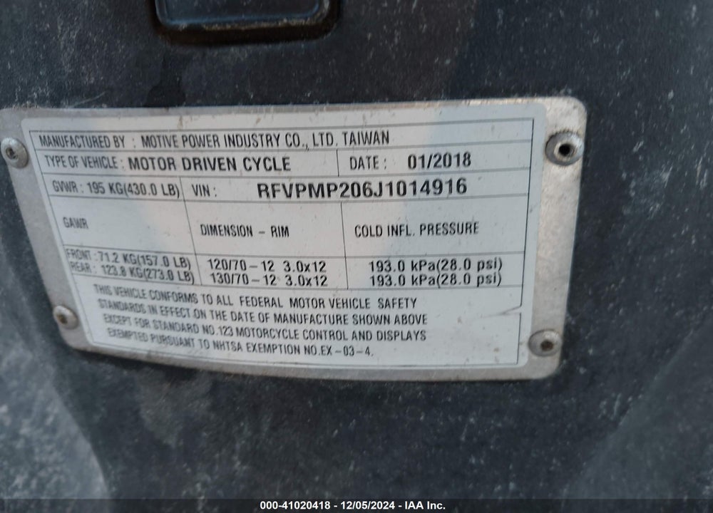 2018 GENUINE SCOOTER CO. ROUGHHOUSE 50 VIN: RFVPMP206J1014916