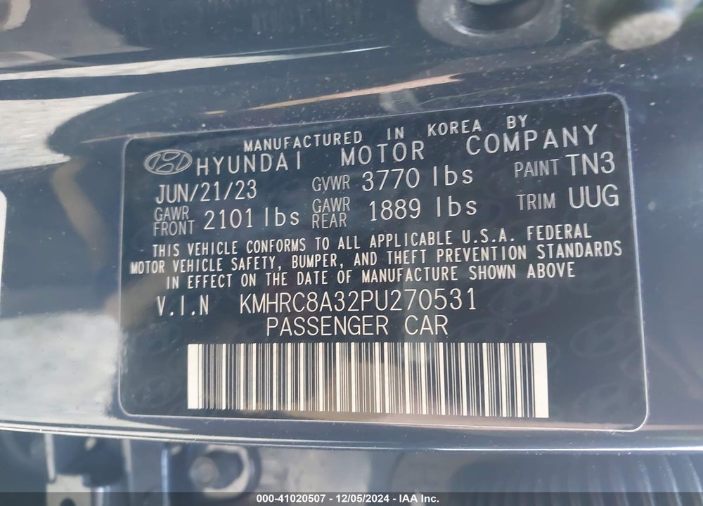 2023 HYUNDAI VENUE LIMITED VIN: KMHRC8A32PU270531