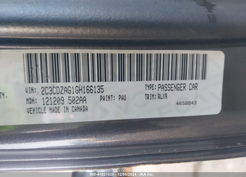 2016 DODGE CHALLENGER SXT PLUS VIN: 2C3CDZAG1GH166135