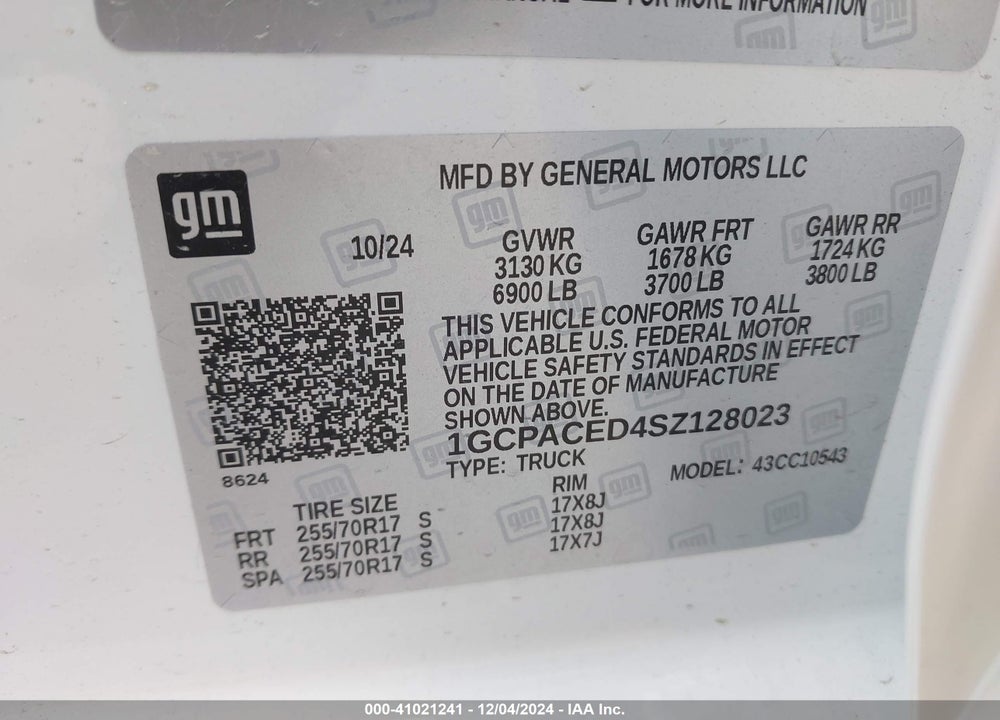 2025 CHEVROLET SILVERADO 1500 2WD SHORT BED LT VIN: 1GCPACED4SZ128023