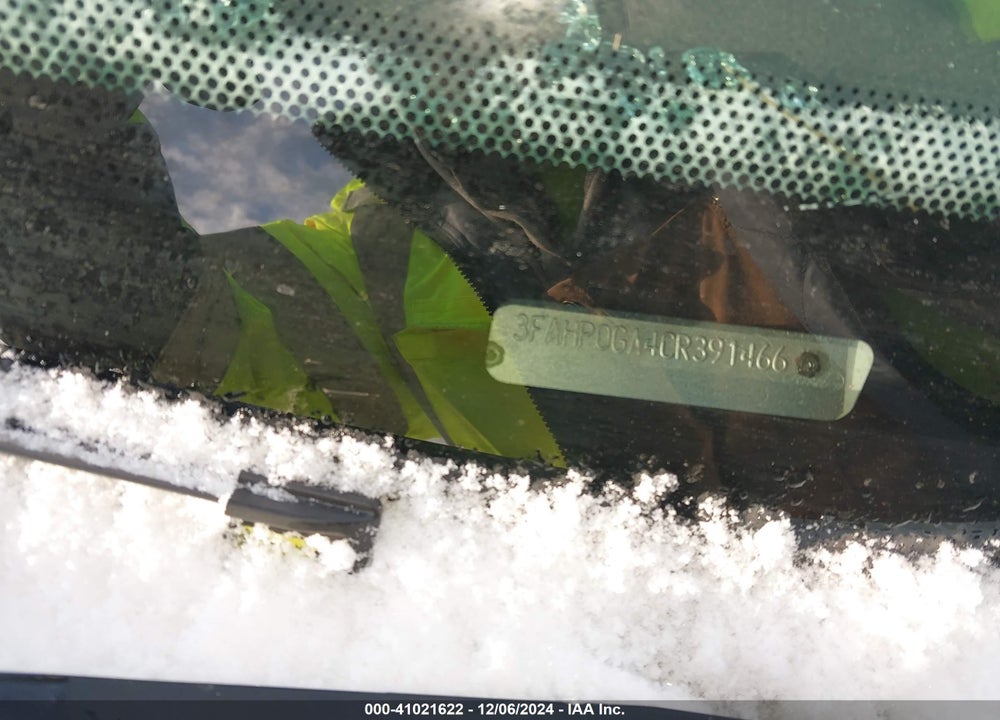 2012 FORD FUSION VIN: 3FAHP0GA4CR391466