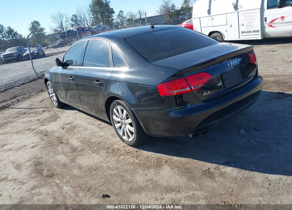 2012 AUDI A4 2.0T PREMIUM VIN: WAUBFAFL0CA093533