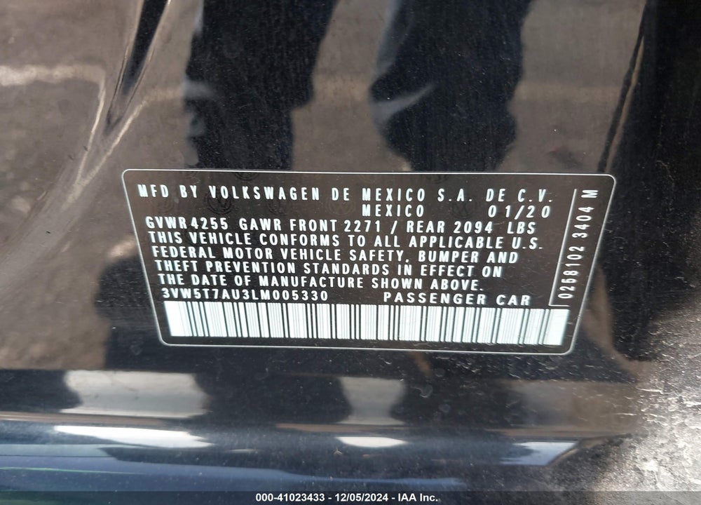 2020 VOLKSWAGEN GOLF GTI VIN: 3VW5T7AU3LM005330