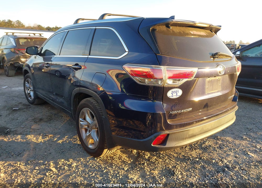 2016 TOYOTA HIGHLANDER LIMITED PLATINUM V6 VIN: 5TDDKRFH8GS275569
