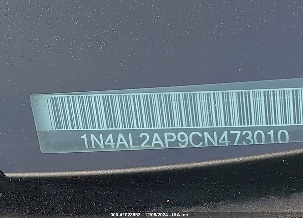 2012 NISSAN ALTIMA 2.5 S VIN: 1N4AL2AP9CN473010