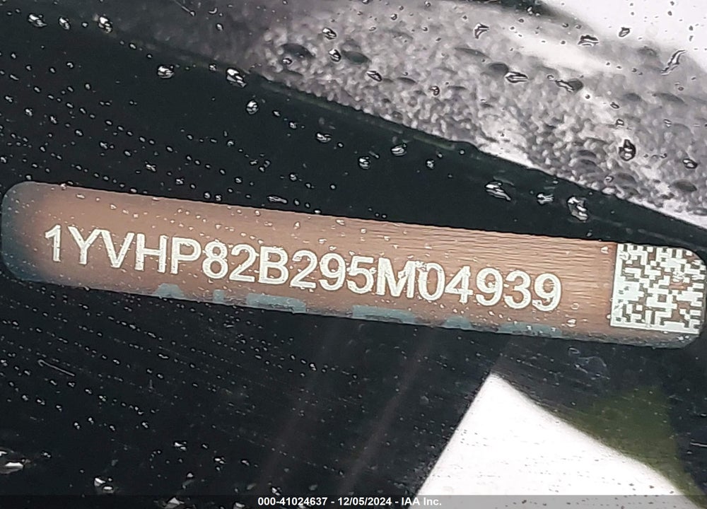 2009 MAZDA 6 S GRAND TOURING VIN: 1YVHP82B295M04939