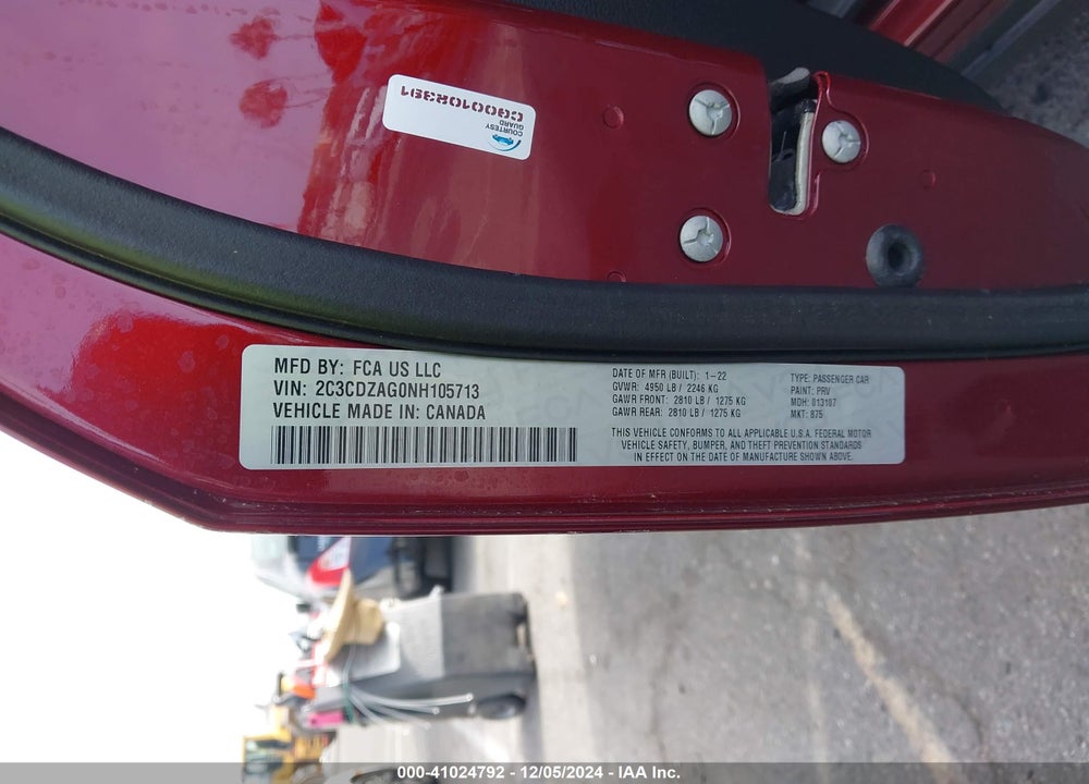 2022 DODGE CHALLENGER SXT VIN: 2C3CDZAG0NH105713