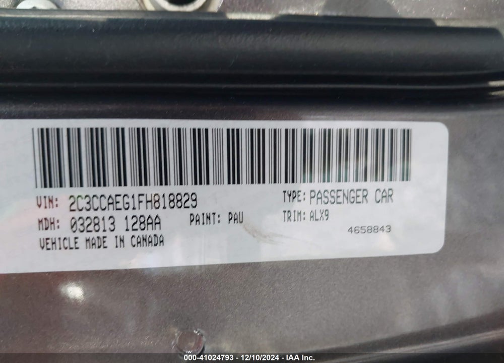 2015 CHRYSLER 300C VIN: 2C3CCAEG1FH818829