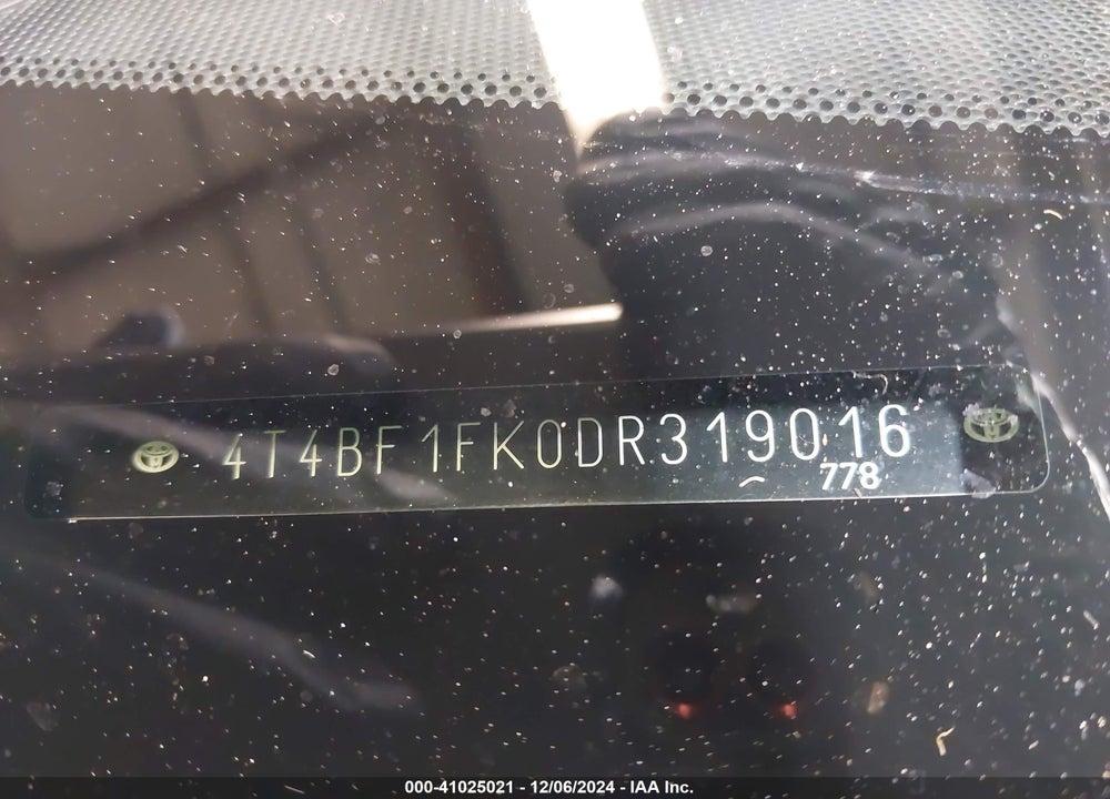 2013 TOYOTA CAMRY LE VIN: 4T4BF1FK0DR319016