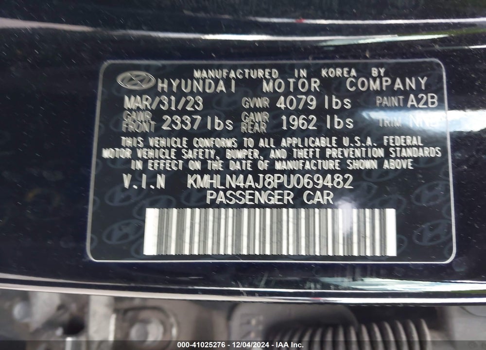 2023 HYUNDAI ELANTRA VIN: KMHLN4AJ8PU069482