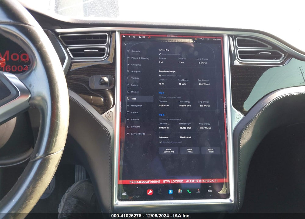 2016 TESLA MODEL S 60D/70D/75D/85D/90D VIN: 5YJSA1E29GF160041