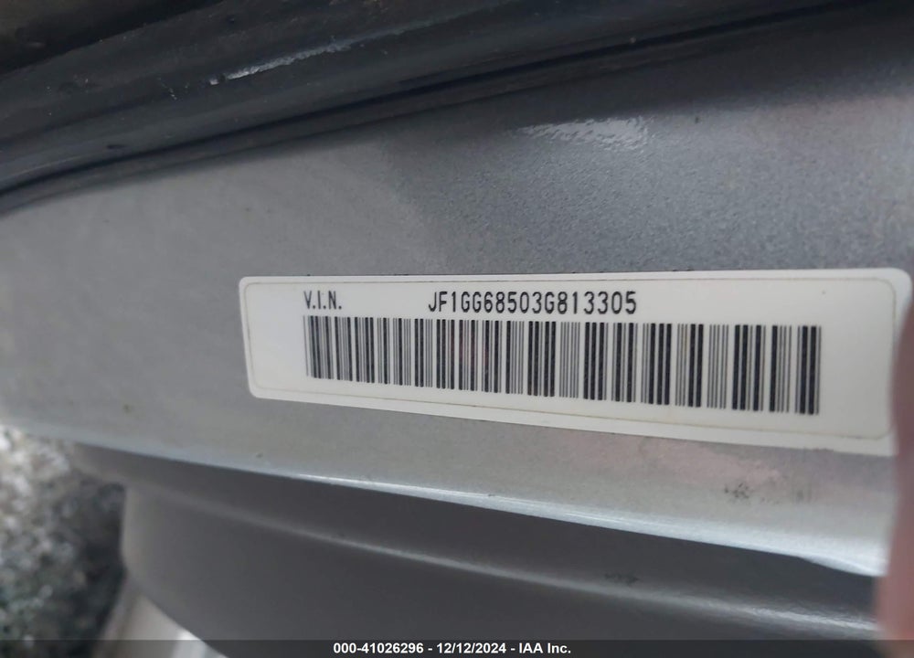 2003 SUBARU IMPREZA OUTBACK SPORT VIN: JF1GG68503G813305